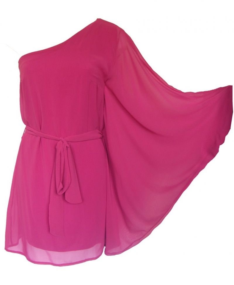 vestido  asimetrico rosa